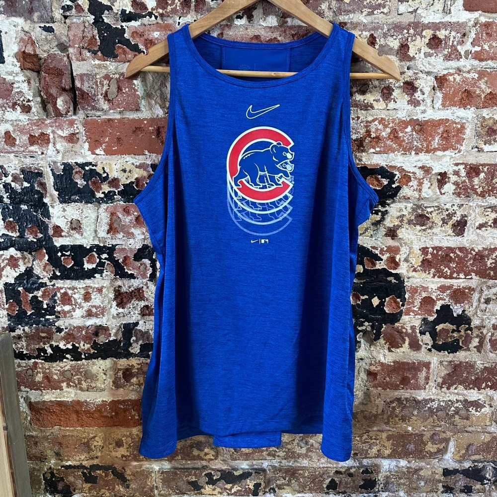 Nike Chicago Cubs Women Tank Top XL Sleeveless Blue Workout